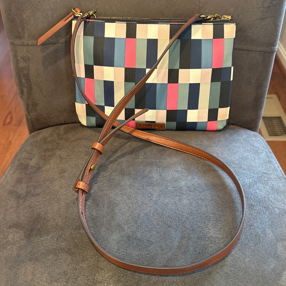 Fossil Devon Crossbody Bright Multi Handbag JS5